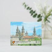 UNESCO WHS - Kathedrale von Santiago de Compostela Postkarte (Stehend Vorderseite)