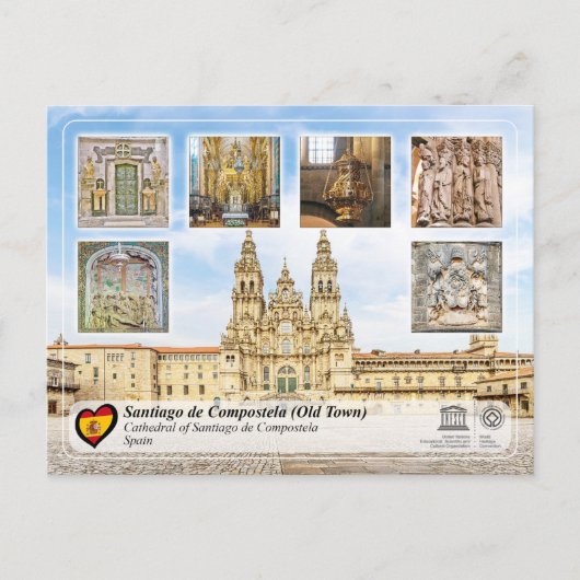 UNESCO WHS - Kathedrale von Santiago de Compostela Postkarte (Vorderseite)