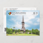 UNESCO WHS - Kirche des Heiligen Archangels Plopis Postkarte (Vorne/Hinten)