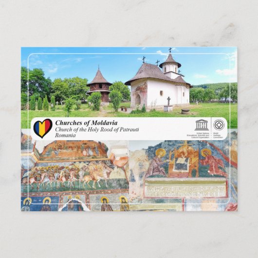 UNESCO WHS - Kirchen von Moldawien - Patrauti Postkarte (Vorderseite)