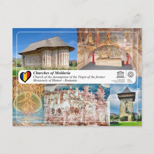 UNESCO WHS - Kirchen von Moldawien - Spaß Postkarte (Vorderseite)