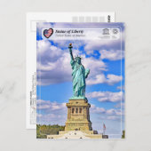 UNESCO WHS - Statue von Liberty Postkarte (Vorne/Hinten)