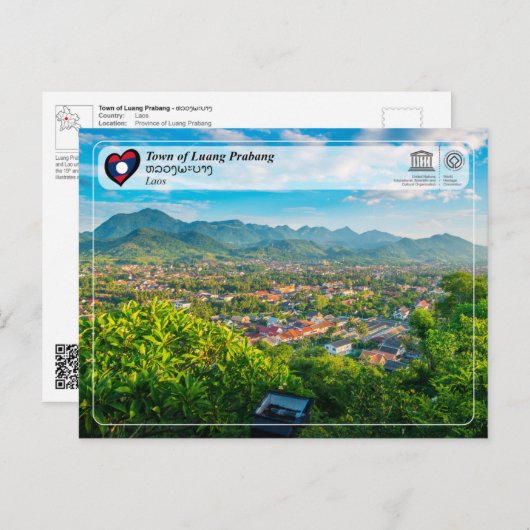 UNESCO WHS - Town of Luang Prabang - ຫລວງພະບາງ  Postkarte (Vorne/Hinten)