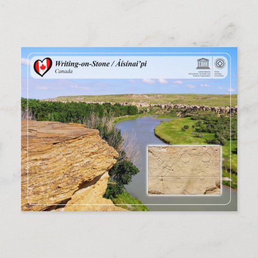 UNESCO WHS - Writing on Stone / Áísínai’pi Postkarte (Vorderseite)