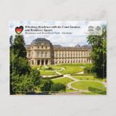 UNESCO - Würzburg Residenz mit Court Gardens Postkarte (Vorderseite)