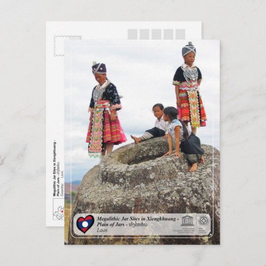 UNESCO - Xiengkhuang - Schlichter Jars - ທົ່ ງ ໄ ຫ Postkarte (Vorne/Hinten)