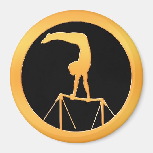 Uneven Bars Gold Gymnast Magnet (Vorne)