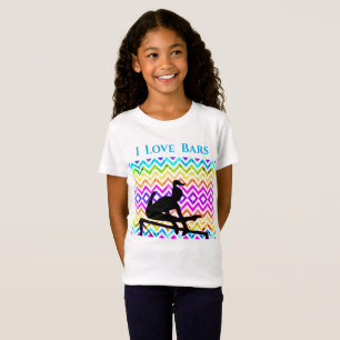 Uneven Bars Gymnastik Girls Niedlicher Zickzack T T-Shirt