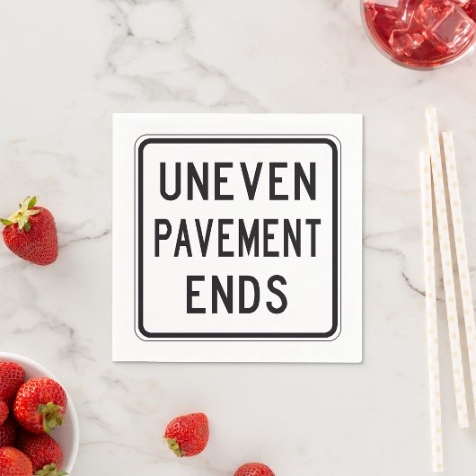 Uneven Pavement Ends Paper Napkins Serviette