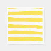 Uneven Streifen - gelb und weiß Serviette (Vorderseite)