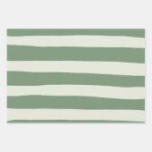Uneven Streifen - grün Geschenkpapier Set (Vorderseite 3)