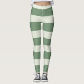 Uneven Streifen - grün Leggings (Vorderseite)