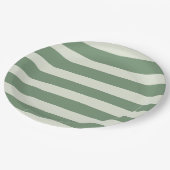 Uneven Streifen - grün Pappteller (Schrägansicht)