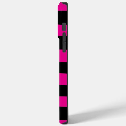 Uneven Streifen - Magenta und Schwarz Case-Mate iPhone Hülle (Rückseite / Links)