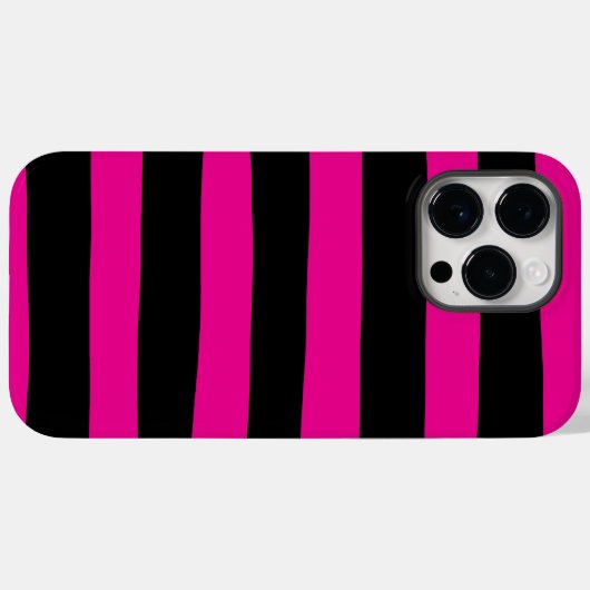 Uneven Streifen - Magenta und Schwarz Case-Mate iPhone Hülle (Rückseite (Horizontal))
