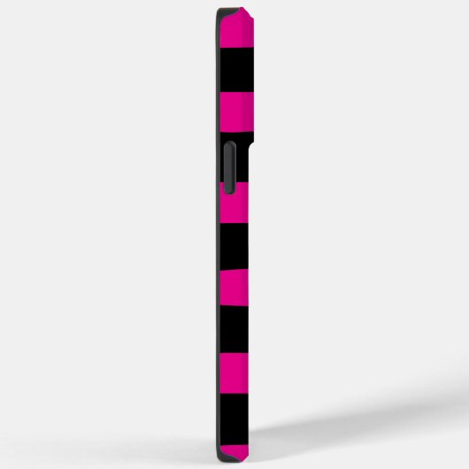 Uneven Streifen - Magenta und Schwarz Case-Mate iPhone Hülle (Rückseite / Rechts)
