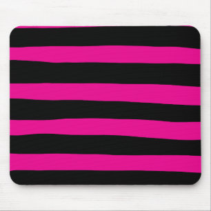 Uneven Streifen - Magenta und Schwarz Mousepad