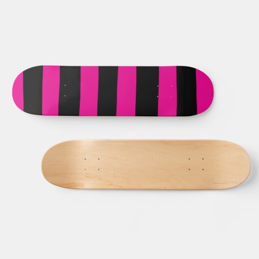 Uneven Streifen - Magenta und Schwarz Skateboard (Horizontal)