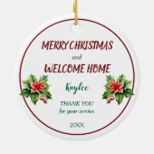Unexpected Places Welcome Home Christmas Keramik Ornament (Hinten)