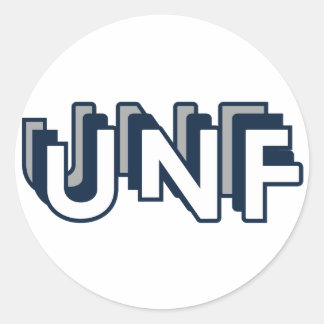 UNF University of North Florida Round Sticker