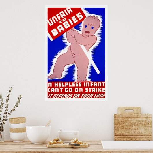 Unfair gegenüber Babys 1938 WPA Poster (Küche)