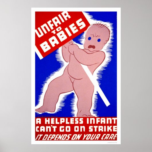 Unfair gegenüber Babys 1938 WPA Poster (Vorne)