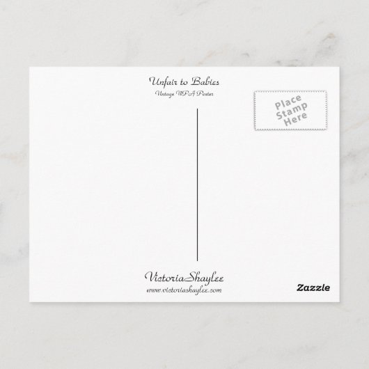 Unfair gegenüber Babys Postkarte (Rückseite)