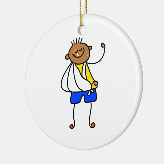 Unfall-Kind Keramik Ornament (Links)