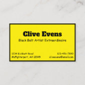 Unfall Prone Black Belt Funny Joke Visitenkarte (Rückseite)