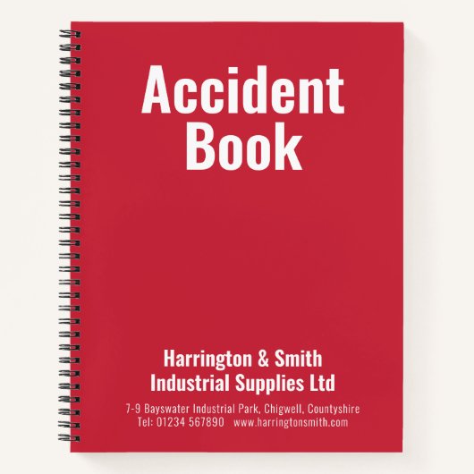 Unfallbuch für Unternehmen Notizblock (Vorderseite)