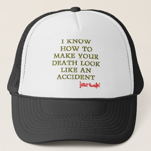 Unfalltod Funny Ball Cap Hat Truckerkappe (Vorderseite)