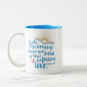 UNFEHLERHAFTE LIEBE Psalm Bible Scripture Light Bl Zweifarbige Tasse (Links)