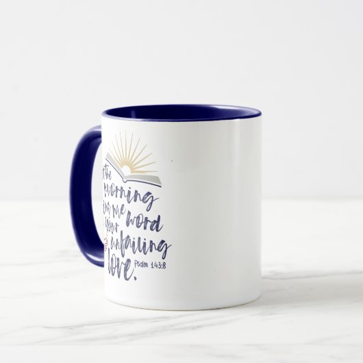UNFEHLERHAFTE LIEBE Psalm Bible Scripture Navy Kaf Tasse (Vorderseite Links)