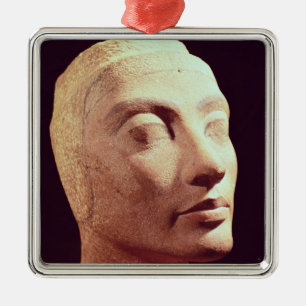 Unfertiger Kopf von Nefertiti, neues Königreich Silbernes Ornament