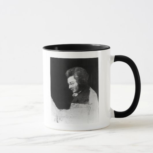 Unfertiges Porträt von Wolfgang Amadeus Mozart Tasse (Rechts)