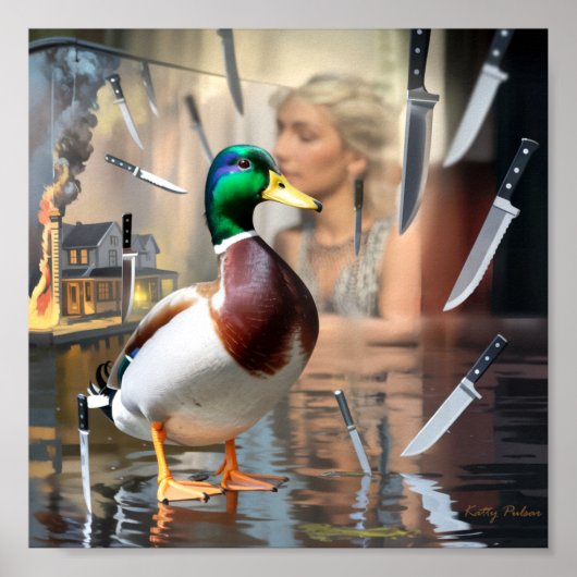 "Unflappable Duck" Art Poster Print Katty Pulsar (Vorne)