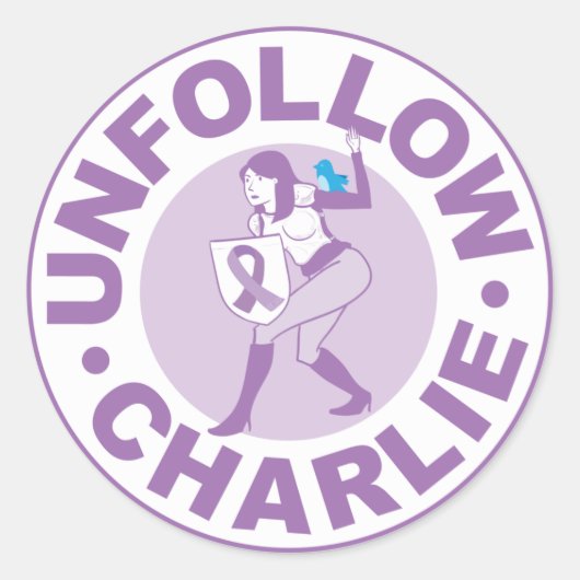 Unfollow Charlie Runder Aufkleber (Vorderseite)