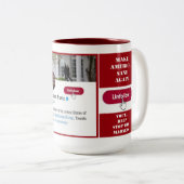 Unfollow Trumpf-Twitter-Tasse Zweifarbige Tasse (VorderseiteRechts)