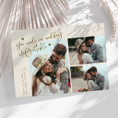 Unforgettable Wedding Cream Multi Photo Dankeskarte