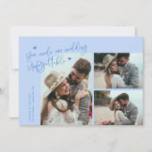 Unforgettable Wedding Icy Blue Multi Photo Dankeskarte (Vorderseite)