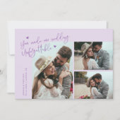 Unforgettable Wedding Lilac Multi Photo Dankeskarte (Vorderseite)