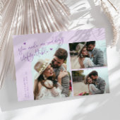 Unforgettable Wedding Lilac Multi Photo Dankeskarte
