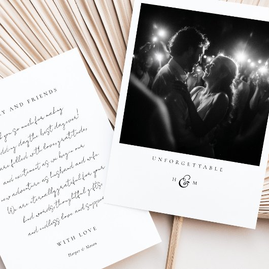 "Unforttable" Foto Dankeschön Karte