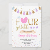 unFOURgettable Einladung zum Geburtstag (Vorderseite)