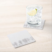 Unfruchtbare Bäume im Winter in einem weißen Rechteckiger Pappuntersetzer (Vor Ort)