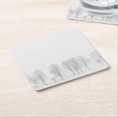 Unfruchtbare Bäume im Winter in einem weißen Rechteckiger Pappuntersetzer (angewinkelt)