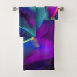 Unfruchtbarkeit und farbige Reliefs, Blau dominier Badhandtuch Set