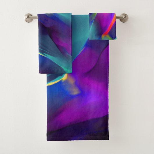 Unfruchtbarkeit und farbige Reliefs, Blau dominier Badhandtuch Set (Insitu)