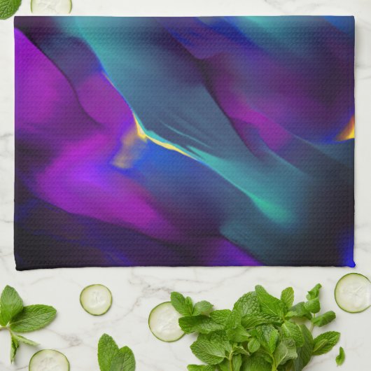 Unfruchtbarkeit und farbige Reliefs, Blau dominier Geschirrtuch (Gefaltet)