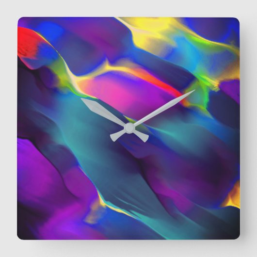 Unfruchtbarkeit und farbige Reliefs, Blau dominier Quadratische Wanduhr (Vorderseite)